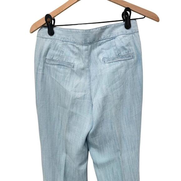 Gap Tencel® Wide Leg Sailor Pants Bleached Chambray 02 R - Picture 8 of 10